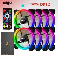 Aigo DR12 Computer Case PC Cooling Fan Light Bar RGB Adjust LED 120mm Quiet + IR Remote Cooler Fan led lights  lamp strips