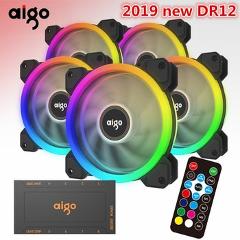 Aigo 2019 DR12 Computer PC Case Fan RGB Adjust LED Fan 120mm RGB FAN Quiet Remote Computer Cooler Cooling RGB Case Fans