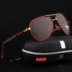 BARCUR Aluminum Vintage Men's Sunglasses Men Polarized Coating Classic Sun Glasses Women Shade Male Driving Accessories Eyewear