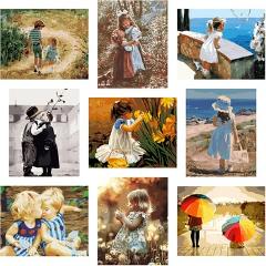 Paint By Numbers Children Portrait Figure Painting DIY Oil Painting By Number Mural Kits Coloring Wall Art Picture Gift