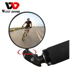 WEST BIKING Bicycle Rear View Mirror 360 Rotate Adjustable Wide Range Back Sight Reflector 18-25MM MTB Bike Handlebar Mirrors