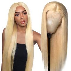 613 blonde lace front wig Straight lace fronal human hair wigs for Black Women Brazilian Honey Short Lace Part long full Wigs