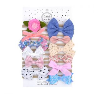 1 Set Nylon Floral Bows Solid Baby Headband Elastic Hair Band For Baby Girls Handmade Hairband Turban Headwear Hair Accessories