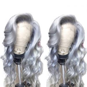 Grey Colored 13x6 Lace Front Human Hair Wigs For Women Pre Plucked Remy Brazilian Hair Gray Loose Wave Wig 150 Density Aofire