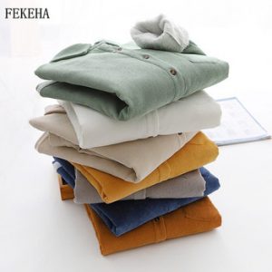 Thick Velvet Corduroy Shirts Women Winter Keep Warm Blouses And Tops Casual Solid Loose Female Clothes Outwear Fashion