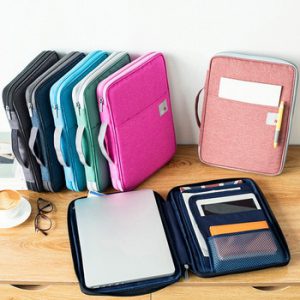 Multi-functional A4 Document Bags Filing Pouch Portable Waterproof Oxford Cloth Organized Tote For Notebooks Pens Computer Stuff