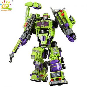 HUIQIBAO 709pcs 6in1 Engineering Mech Robot Autobots Building Blocks City Car Mixer Vehicle Brick Construction Toys for Children