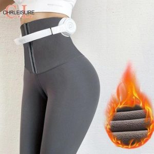 CHRLEISURE Warm Plus Size Winter High Waist Plush Leggings For Women Girls Push Up Warm Thin/Thick Skinny Leggings 3 Styles