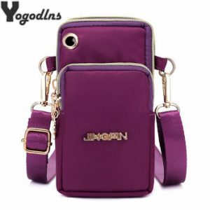 Casual Waterproof Nylon Crossbody Bags Women Messenger Shoulder Bag Female Mini Cell Phone Handbags Purses Sports Pouch Bag