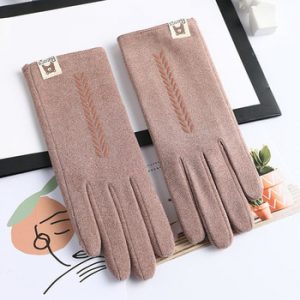 New Women Winter Keep Warm Touch Screen Thin Section Gloves Single Layer Plus Velvet Inside Female Elegant Soft Gloves