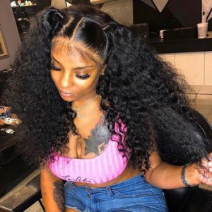 Brazilian Kinky Curly Lace Front Human Hair Wigs 4*4 13*4 Pre Plucked Kinky Curly Lace Frontal Human Hair Wigs For Black Women