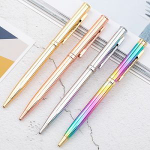 1 Pcs New Flash Pen Metal Pendant Ballpoint Pen Bullet 1.0mm Nib Blue Refill Superior Office Writing Pen Rollerball Pen