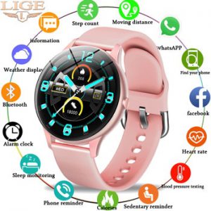 LIGE Smart Watch Women Waterproof Sports Watch Full Circle Full Touch Screen Heart Rate Blood Pressure Monitor smartwatch Men