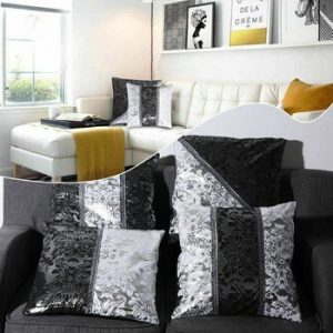 Silver Luxury Vintage Velvet Decorative Cushion Cover Floral Pillow Case For Car Sofa Decor Pillowcase Home Pillows 45 x 45cm