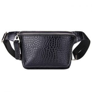 Casual Waist Bag for Women Alligator Leather Fanny Pack Phone Pouch Chest Packs Ladies Wide Strap Belt Bag Female Crossbody Flap