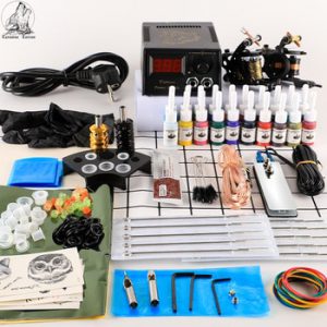 Tattoo Kit 2 Tattoo Machines Gun 20pc Ink Power Supply Tattoo Grips  Body Art Tools Complete Tattoo Set Accessories Supplies