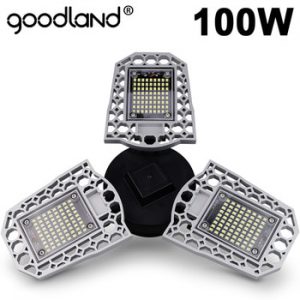 Goodland LED Lamp E27 LED Bulb 60W 80W 100W Garage Light 110V 220V Deform Light for Workshop Warehouse Factory Gym