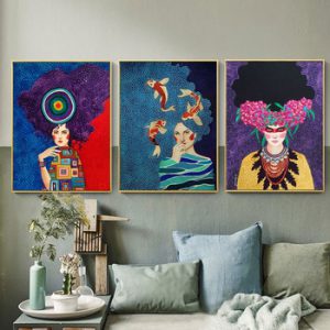 Abstract Colorful Girl Wall Art Painting Canvas