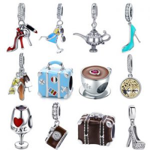 Berloque 925 Sterling Silver high heels Shoes Tree of Life traval dream camera Beads Charms Fit for silver 925 Jewelry Making