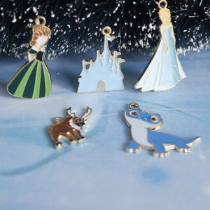 Castle Princess  Enamel  Charms  Handmade Craft Metal Charms Earring DIY Jewelry Making