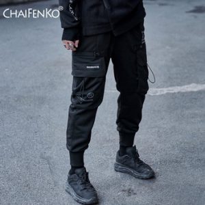 CHAIFENKO Hip Hop Cargo Pants Men Fashion Harajuku Streetwear Men Pants Black Joggers Sweatpant Multi-Pocket Casual Harem Pants