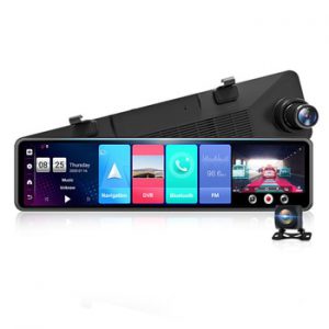 Junsun A103 Voice Control New Triple screen 4G Android8.1 Car RearView Mirror Camera 12” ADAS DVR Dash Cam Auto video recorder