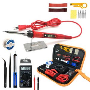 80W Digital Electric Soldering Iron 220V 110V Temperature  Adjustable LCD display Solder welding iron tool kit  Tips 60W/80W