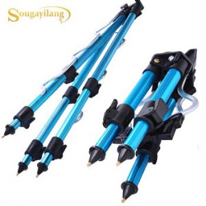 Sougayilang  Aluminum Tripod Portable Telescopic Fishing Bracket Tripod Night Fishing Light Bracket Fishing Rod Bracket