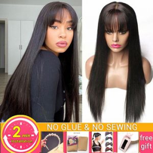 wholesale wigs fake scalp wig cheap straight human hair wigs With Bangs brazilian hair wigs human hair wigs for women Non-Remy