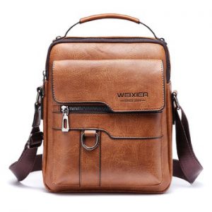 2020 New Men's Messenger Bag European and American PU Leather Retro Large-capacity Shoulder Bag Men's Handbag Travel Backpack