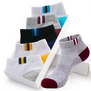 10Pcs=5 Pairs Mens Autumn Summer Socks Classic Patchwork Mesh Breathable Cotton Men Short Deodorant Male Socks Meias EU39-44