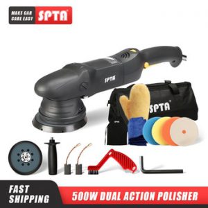 SPTA 5inch & 6Inch Car Polisher 15mm Dual Action Polisher Variable Speed Burnish Buffing Machine Home DIY Car Polisher