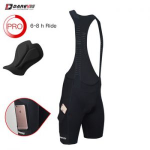 Darevie Cycling Bib Shorts With Pocket Shockproof Pad Cycling Bib Shorts High Quality Pro Race Bike Bib Shorts Men 6 Hour Riding