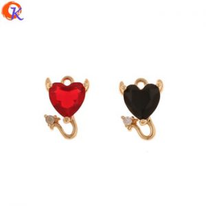 Cordial Design 30Pcs 7*11MM Jewelry Accessories/CZ Charms/Heart Shape/Genuine Gold Plating/Hand Made/DIY Pendant/Earrings Making