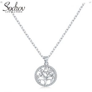 Sodrov Authentic 925 Sterling Silver DIY Life Tree Necklace Ladies Nature Lucky silver necklace silver 925 jewelry