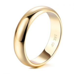 YANHUI Simple Design Couple Round Rings 18K White/Yellow/Rose Gold Fashion Wedding Bands Jewelry For Men&Women Lover Hot Sale