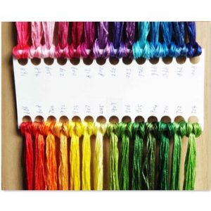 28pcs / lot colorful silk thread fixed color as 1st photo cross stitch same color as DMC floss needlework 8 meter Long 6 Strands