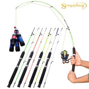 Sougayilang 4 Color 120cm Spinning Hand Lure Fishing Rod EVA Handle Ultralight ABS Resin Body Travel Boat Rod