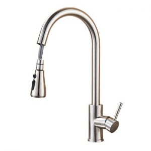 Rozin Brushed Nickel Kitchen Faucet Single Hole Pull Out Spout Kitchen Sink Mixer Tap Stream Sprayer Head Chrome/Black Mixer Tap