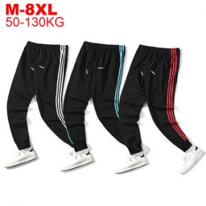 Plus Size 8xl 7xl 6xl Mens Casual Sports Pants Loose Version Fitness Running Trousers Summer Workout Pants Sweatpants 3 Stripes