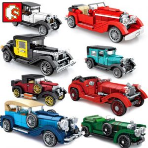 Sembo Blocks Antique Cars Vintage City Model Buliding Kits Moc Speed Champion Creator Sets Classic Vehicle Supercar Technic Race