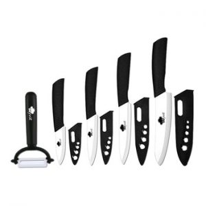 Ceramic Knives Kitchen knives 3 4 5 6 inch Chef knife Cook Set+peeler white zirconia blade Multi-color Handle High Quality