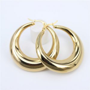 New Style 2020 Wholesale smooth Exquisite Big Circle Hoop Earrings for Women Girl Wedding Party Stainless Steel Jewelry SL020