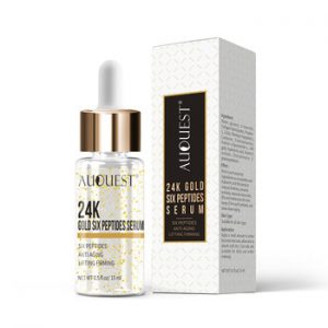 AuQuest 24K Gold Serum Peptides Anti Aging Wrinkles Remover Moisturing Face Serum Skin Lifting Essence Liquid Face Care 15ml