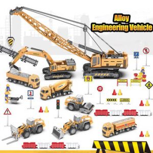 Classic Bulldozer Crane Excavator Trucks Vehicles Juguetes Carros Boy Alloy Engineering Truck Cars Toys for Kids Boys Xmas Gifts