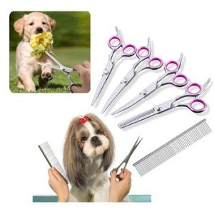 Trimming Hair Pet Shear Flat Shear Stainless Steel Pet Dog Grooming Scissors 6 Inch Scissors Thinning Sharp Edge Dog Cut Tool