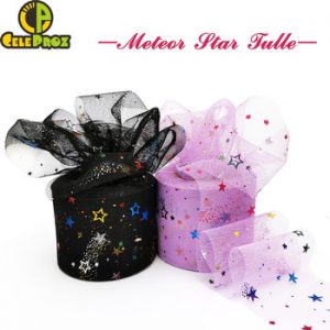 6cm Meteor Star Tulle Shooting Stars Mesh Ribbon Strip DIY Hair Ornament Bow Accessories Doll Tutu Skirt Sewing Crafts Supplies