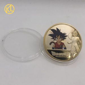 DBZ01 Anime Son-Goku-Bejita-Bulma-Torankusu-Kuririn Gold Color Plated Coin