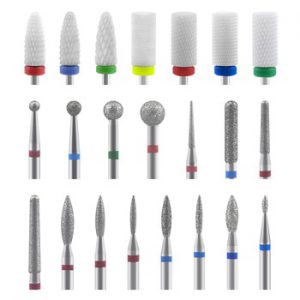 10pcs Diamond Nail Drill Bit Set Ceramic Carbide Milling Cutter Nail Manicure Polish Machine Set Nail File Art Tool Accessories