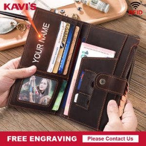 KAVIS Luxury Passport Cover ID Card Holder Portomonee Male Money Bag Travel Credit Wallet Men Purse Quality Fashion Bag New